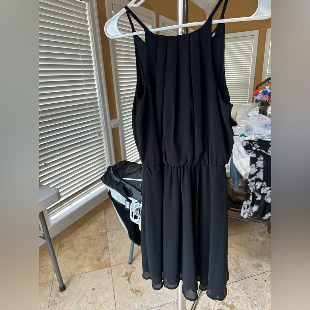 Francesca's Black Spaghetti Strap Mini Sundress
